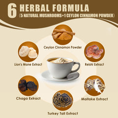 Reishi, Maitake, and Chaga mushroom extracts in creamer