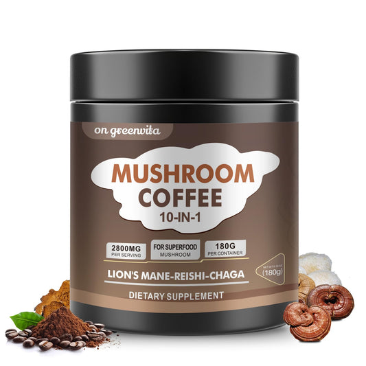 Mushroom coffee powder blend with Lion's Mane