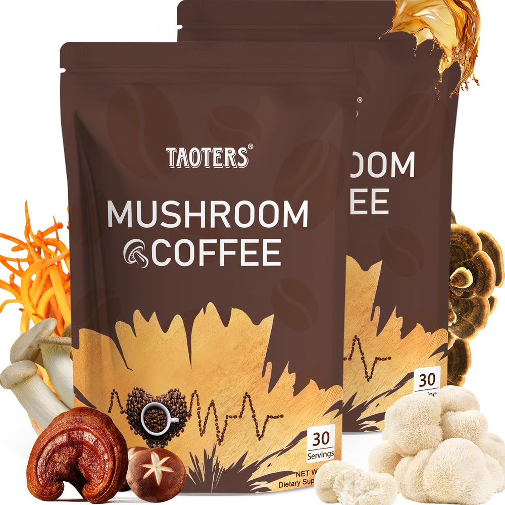 Mushroom Coffee blend with six adaptogenic mushrooms and 180g pack