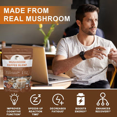 Mushroom coffee blend featuring Shiitake and Turkey Tail