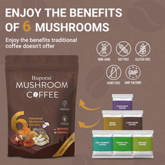 Serving suggestion showing creamer added to mushroom coffee