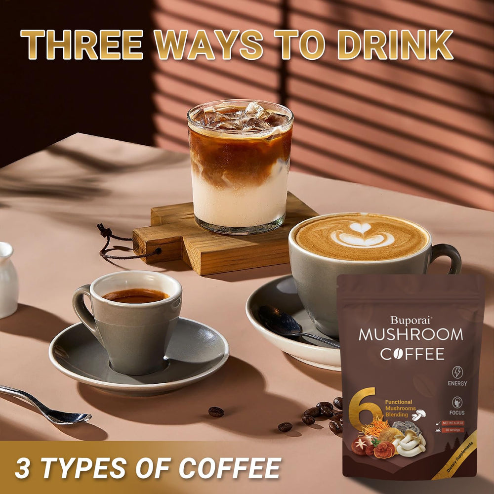 1 tablespoon scoop of mushroom coffee with 8-10 oz water