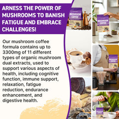 Cup of brewed mushroom coffee ready for focus and energy