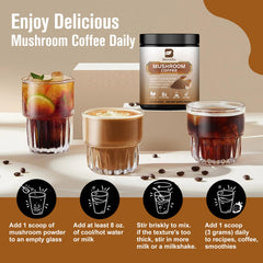 Daily servings of mushroom coffee for energy and focus