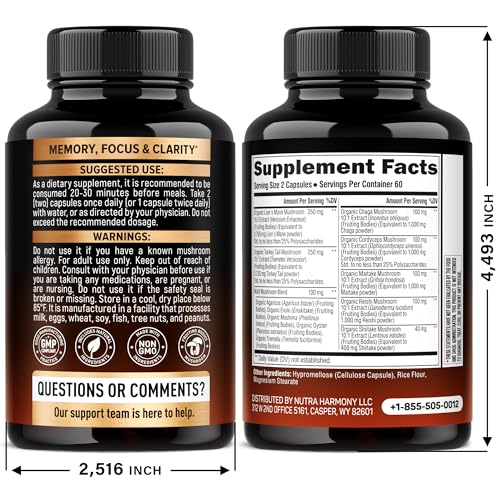 Organic Lions Mane and Turkey Tail mushrooms in capsule