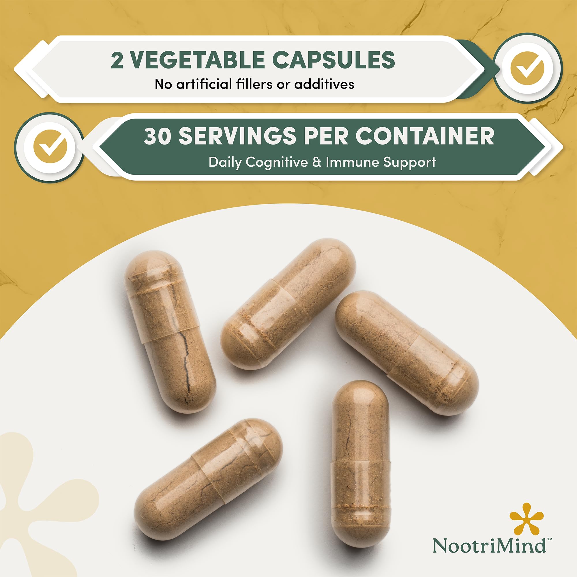 Gluten-free, Non-GMO label with 60 capsules bottle
