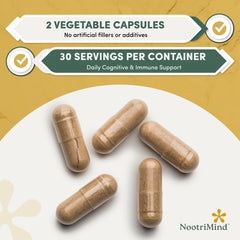 Gluten-free, Non-GMO label with 60 capsules bottle