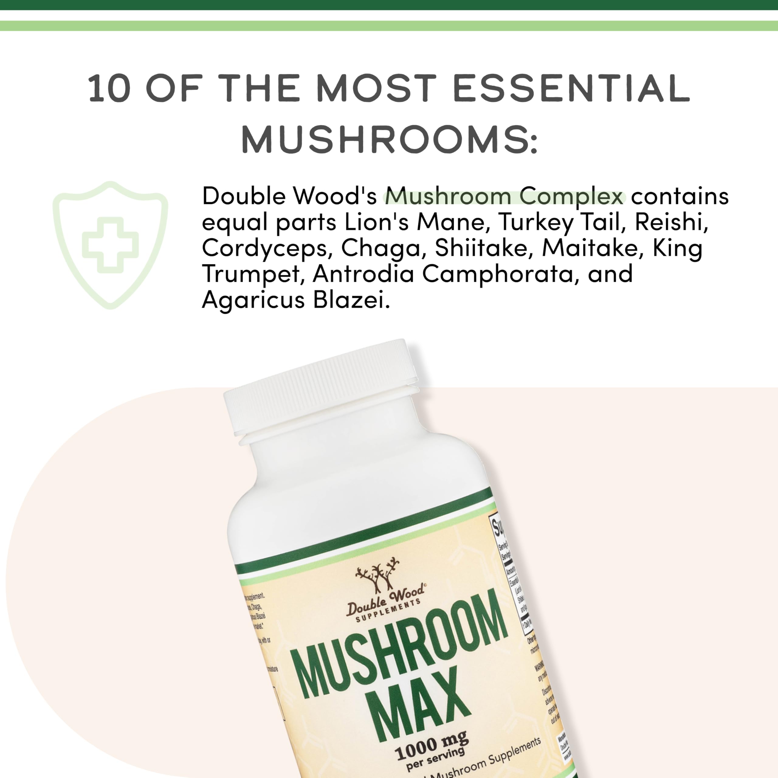 Front and back view of Mushroom Complex bottle