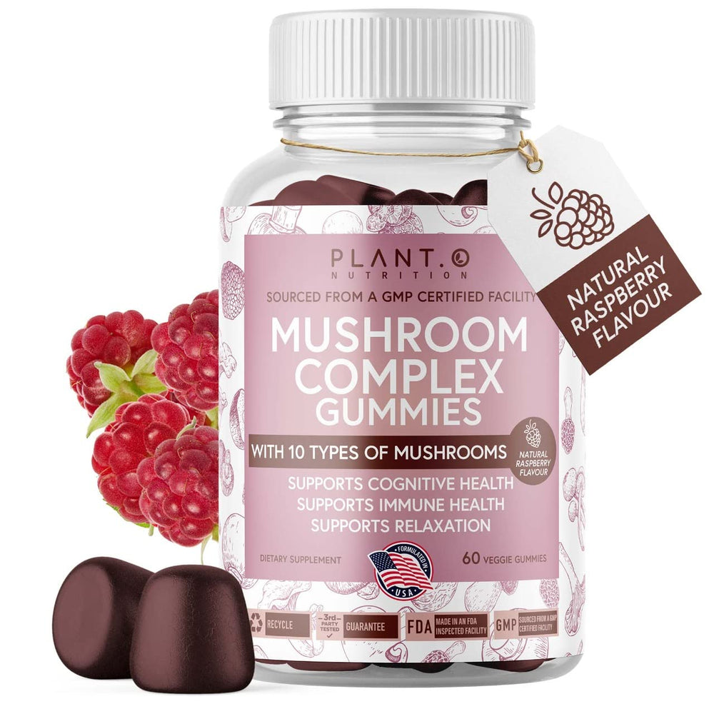 Mushroom Gummies Premium bottle showing 10-mushroom complex