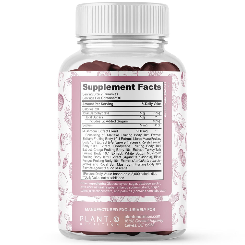 Nutrition emphasis on 2500 mg per serving in gummies