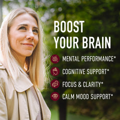 Front view bottle of mushroom gummies on white background