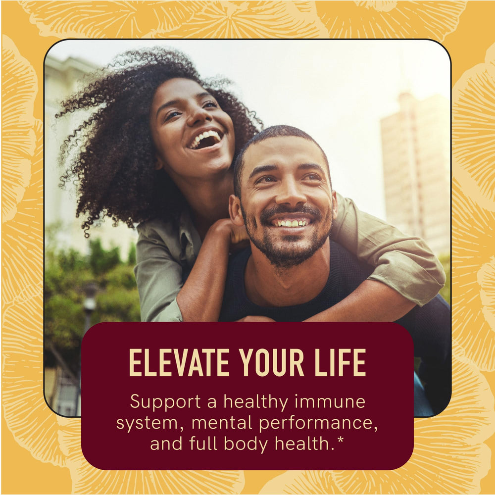 Mushroom blend ingredients: Lions Mane, Turkey Tail, Reishi