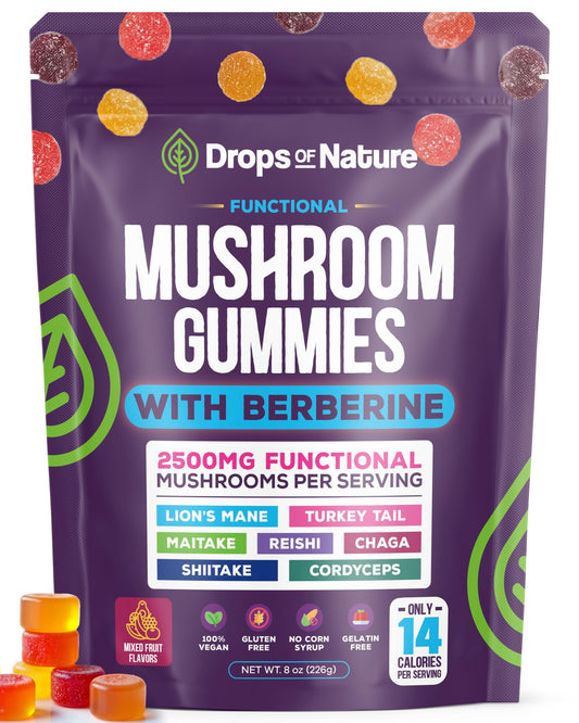 Front view of Mushroom Gummies with Berberine package
