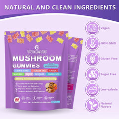 Vegan, gluten-free pectin-based mushroom gummies