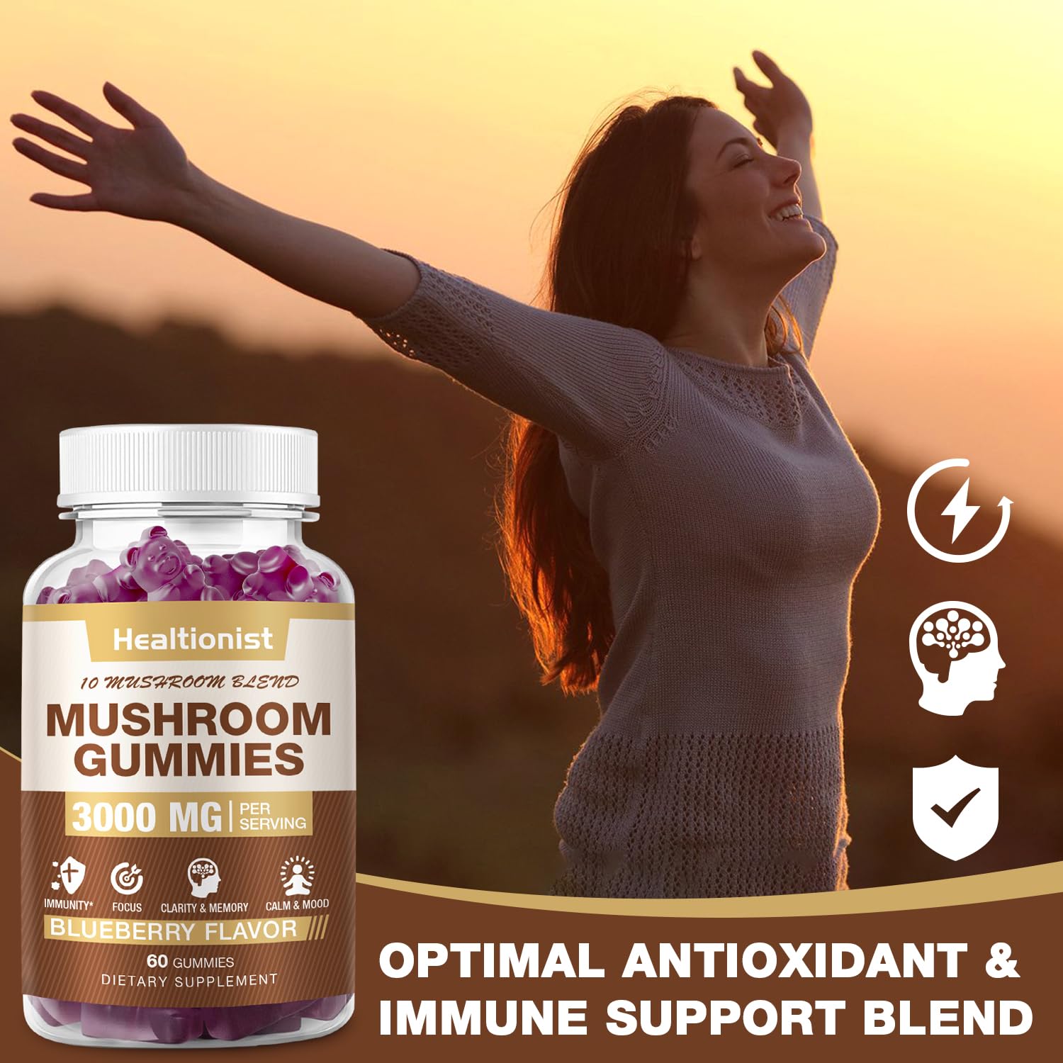 Ingredient list of mushroom complex gummies