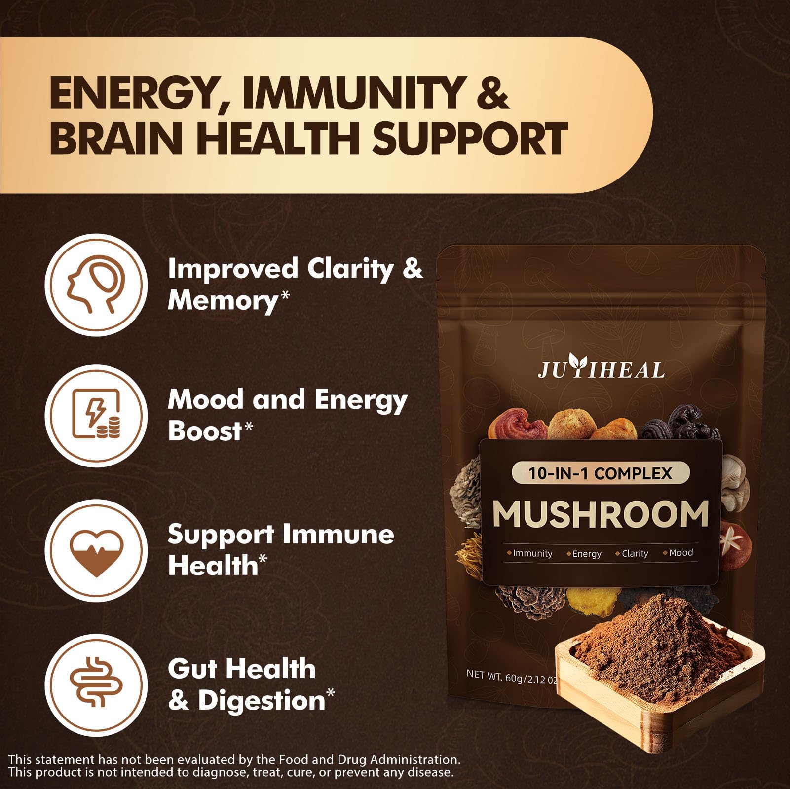 Ingredients of the mushroom powder blend