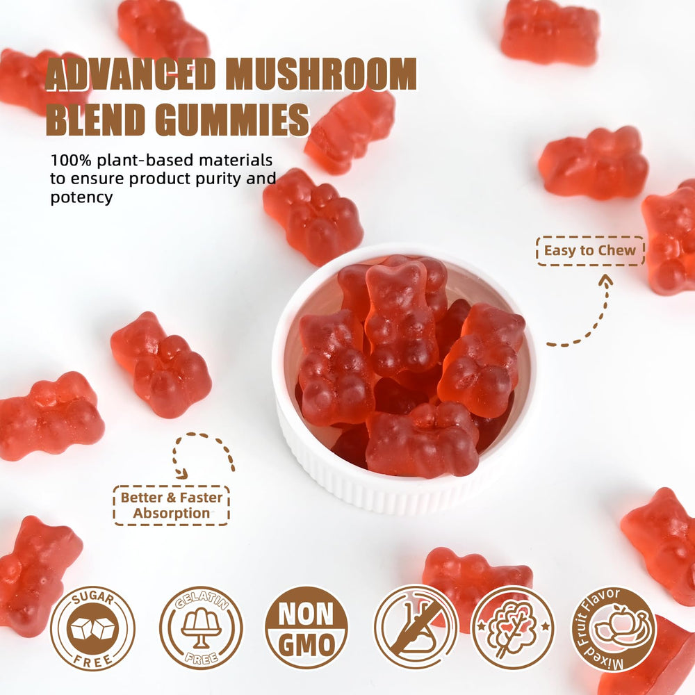 Pectin-based mixed fruit gummies close-up