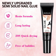 MUSILAN nail glue dries in 10 seconds for quick wear