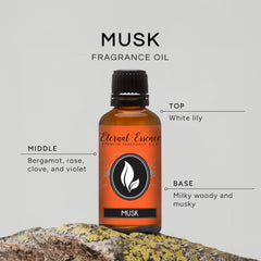 Close-up of Musk Premium Grade Fragrance Oil 30ml label