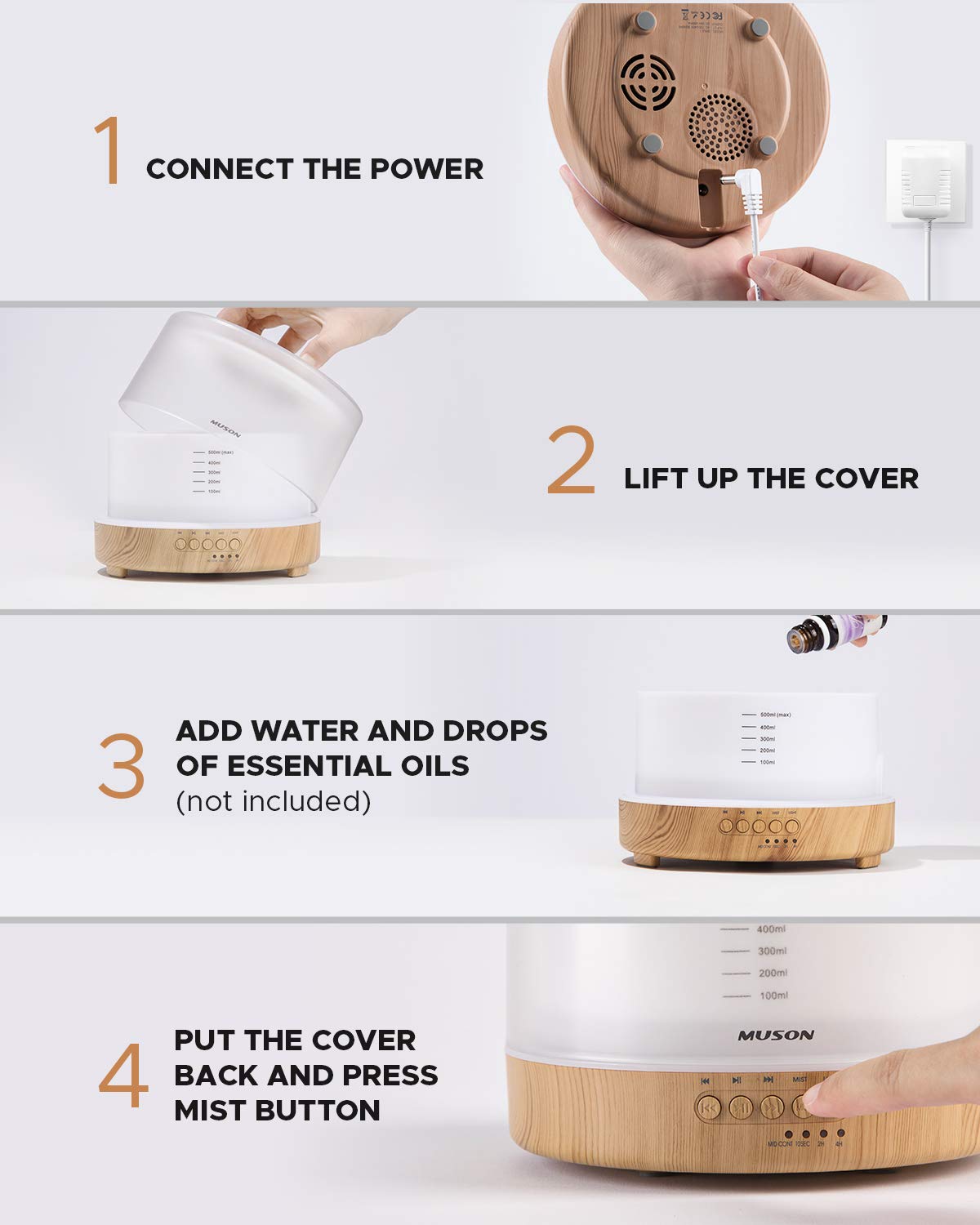 Muson diffuser white packaging and accessories