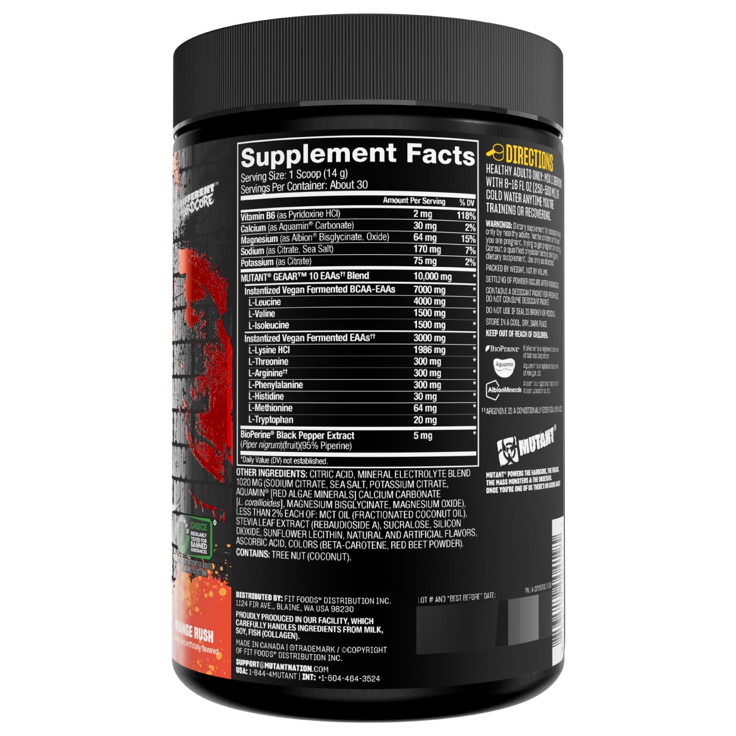 Orange Rush flavor badge on Mutant GEAAR packaging