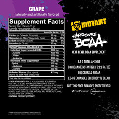 Serving instructions for Mutant Hardcore BCAA Grape