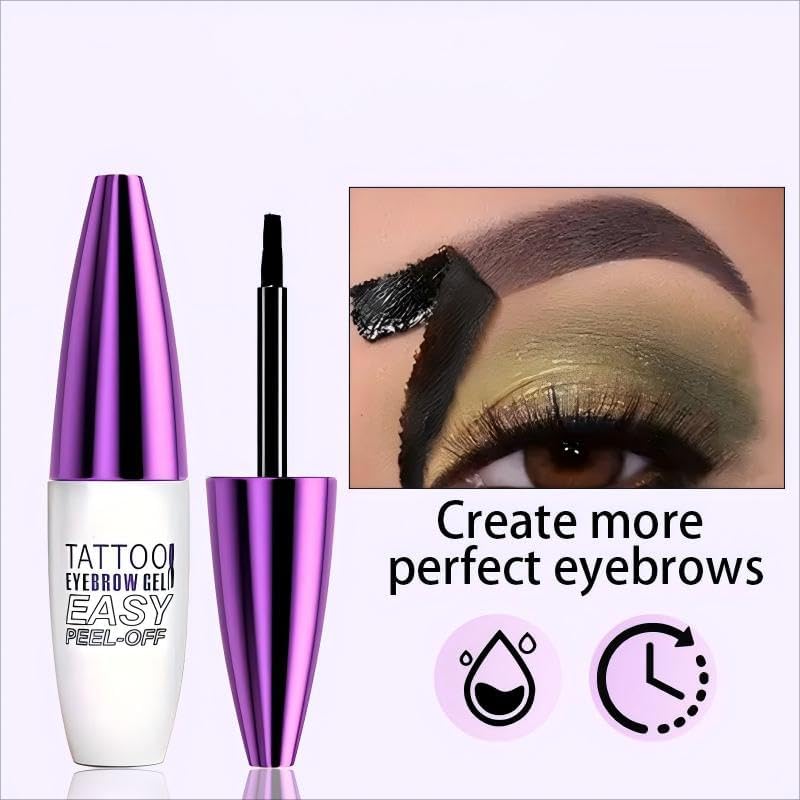 MVC Tattoo Eyebrow Gel 2-Pack peel-off result reveals natural brows.
