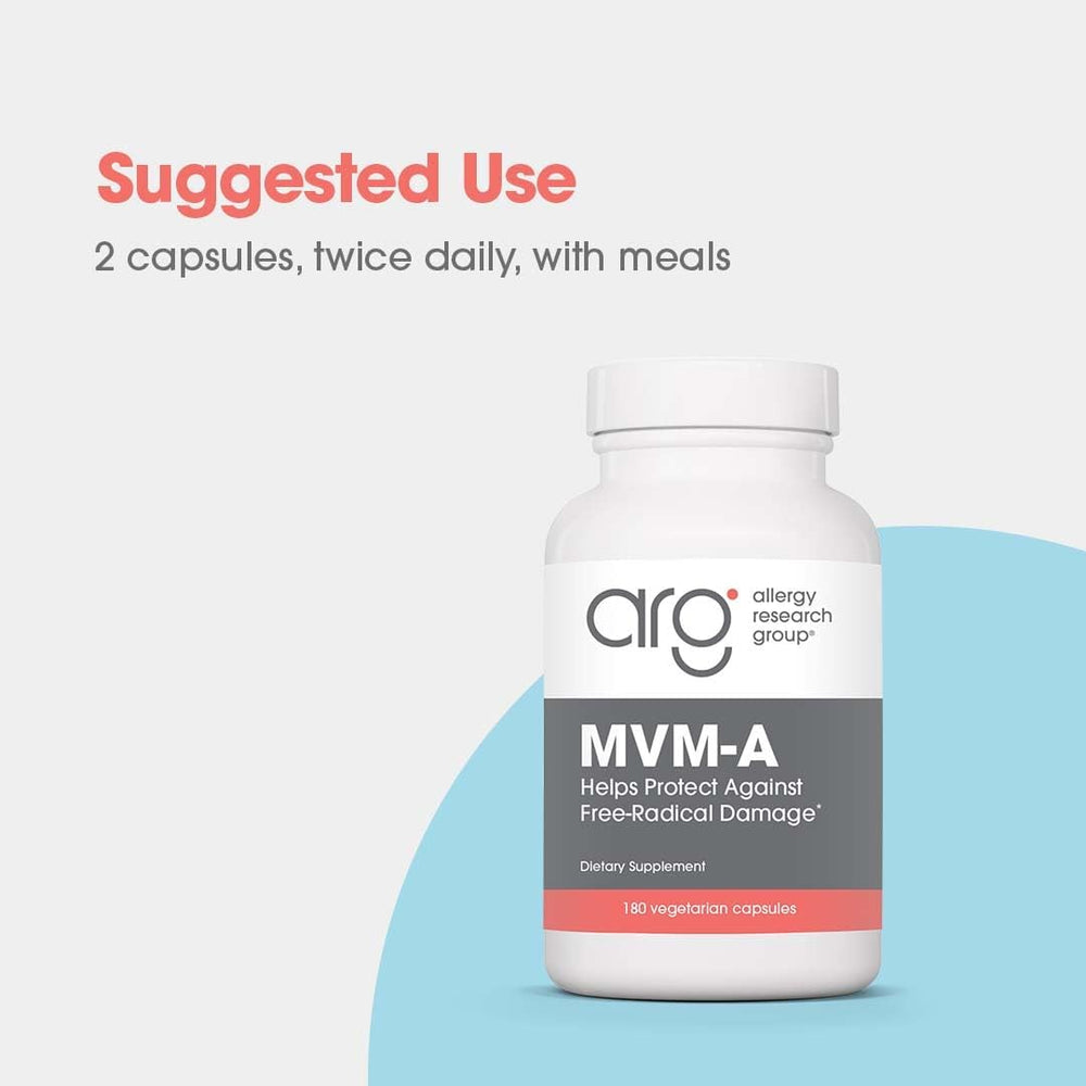 Side view of MVM-A bottle showing its label