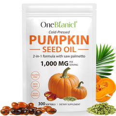 MXCZBSM Pumpkin Seed Oil with Saw Palmetto capsules bottle front view