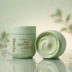 My Beauty Spot hyaluronic acid infused scrub demonstrating moisture boosting exfoliation