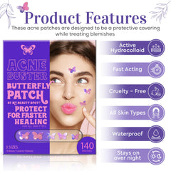 My Beauty Spot Rainbow Butterfly Patches on skin closeup showing discreet protection.