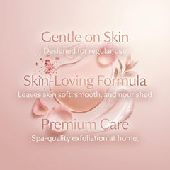 Bathroom glow scene featuring My Beauty Spot rose scented body scrub ambiance.