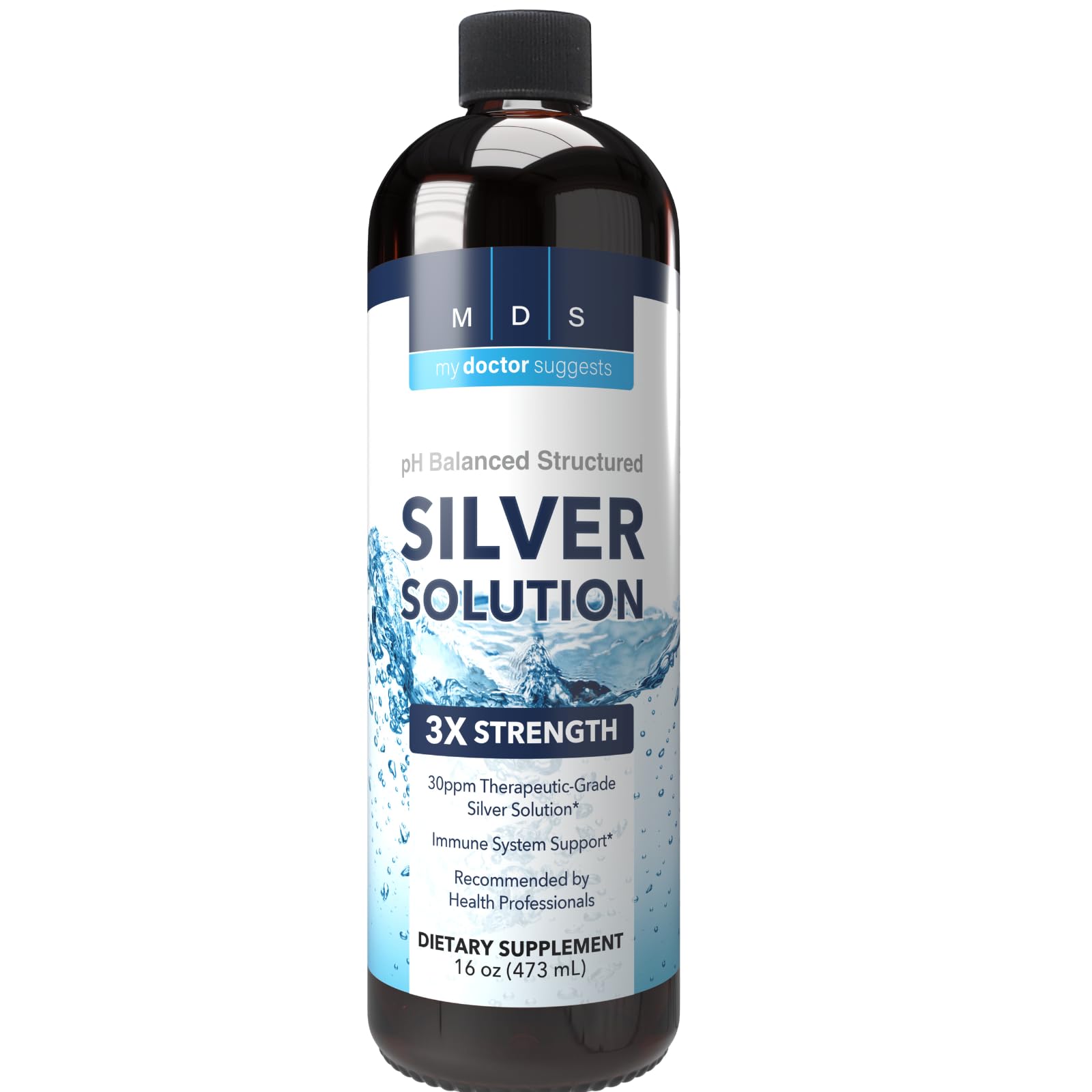 My Doctor Suggests alkaline structured silver bottle for daily use.