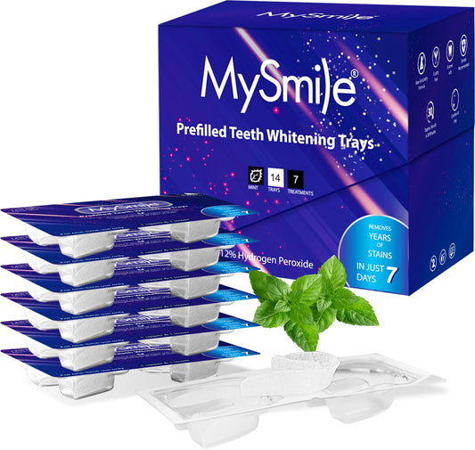 MySmile 7-day teeth whitening trays set for top and bottom teeth
