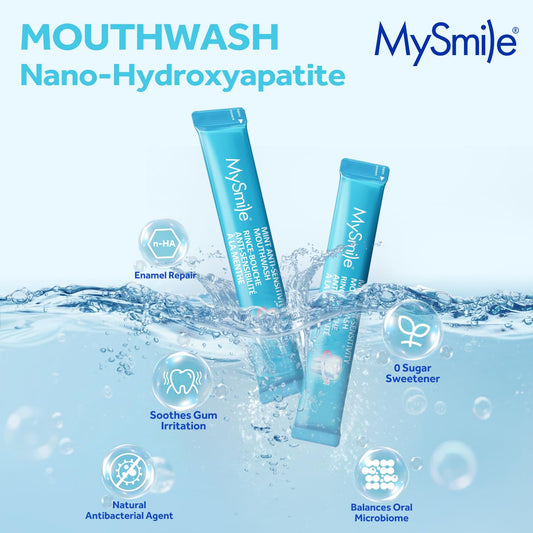 Close-up of nano-hydroxyapatite formula for enamel remineralization
