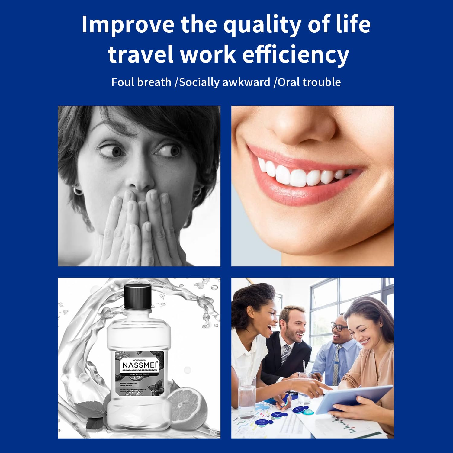 Travel-size concentrated mouthwash bottle packaging