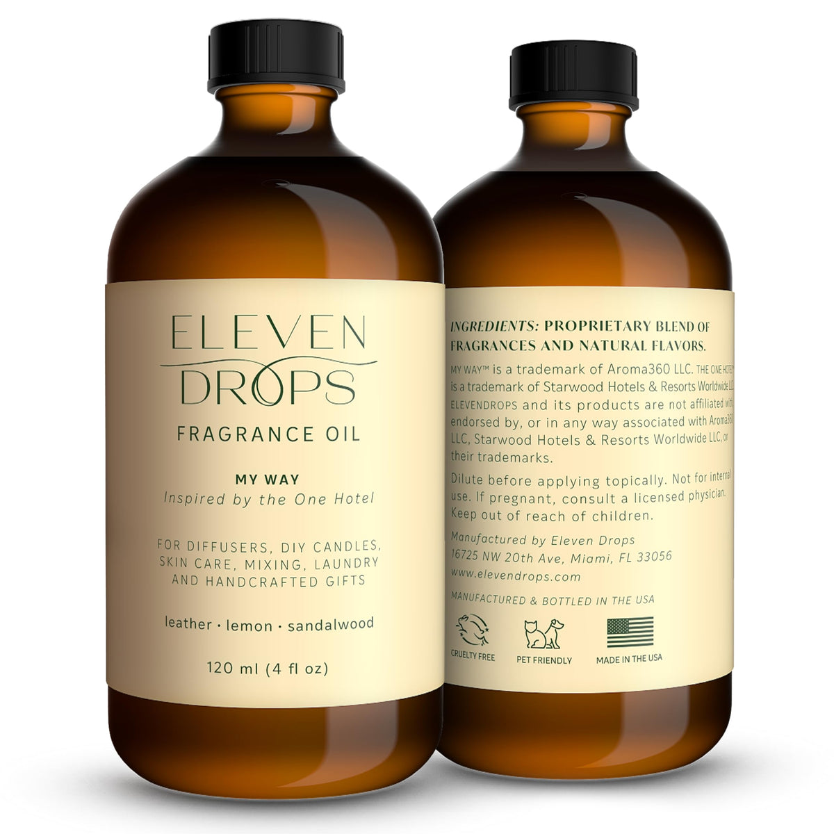 Front view of Eleven Drops My Way Diffuser Oil 4oz bottle