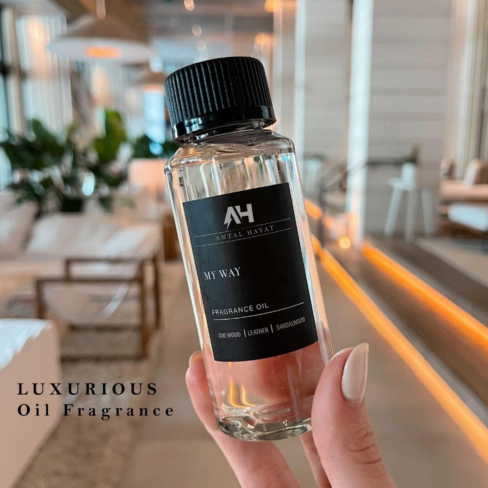 Lifestyle scene featuring My Way diffuser oil in a tranquil home setting
