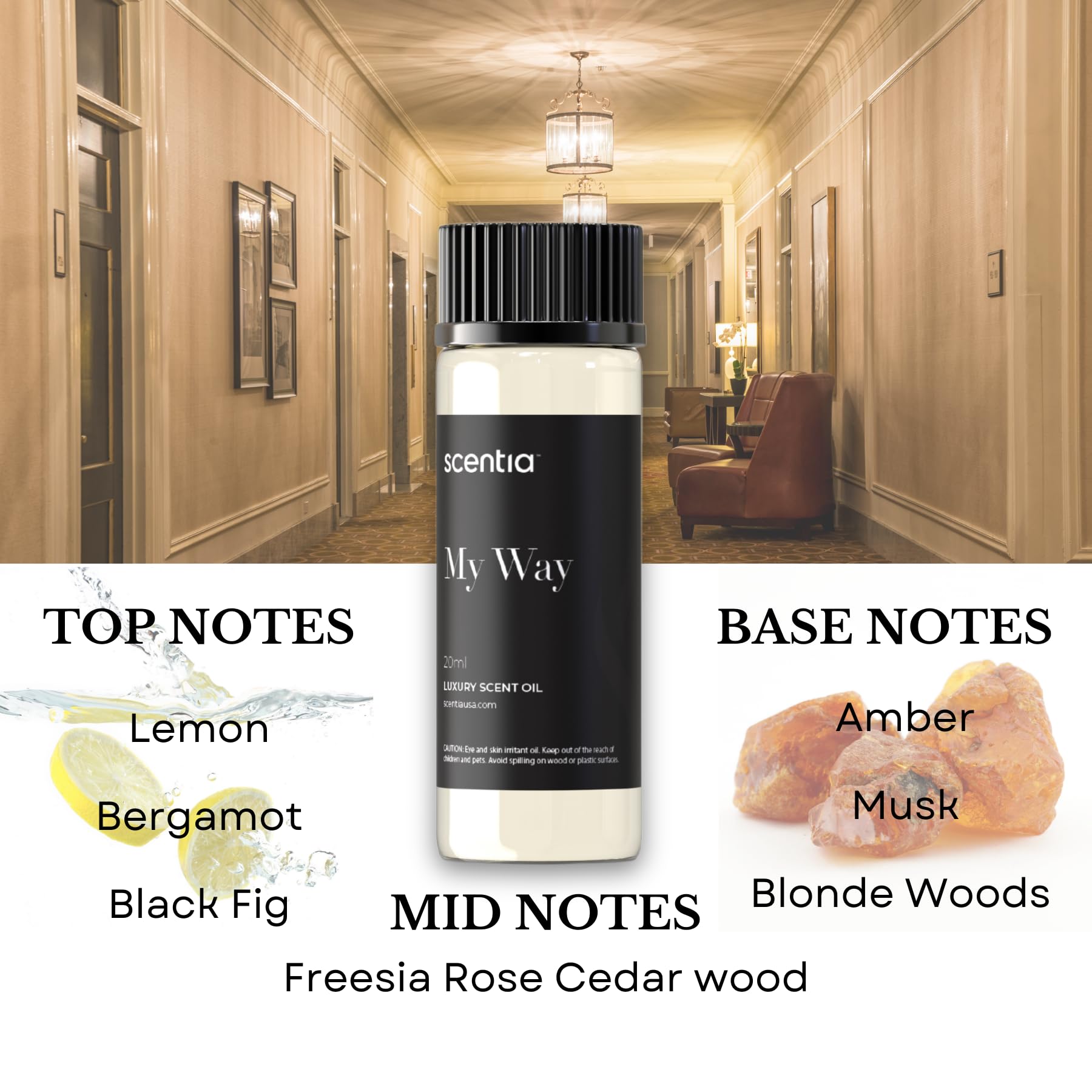 Luxurious gift box packaging for the 5x20ml diffuser oil set.