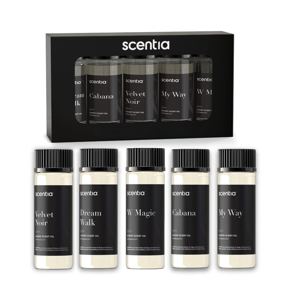 My Way fragrance bottle from the 5x20ml gift set showing leather, sandalwood, and cedar notes.