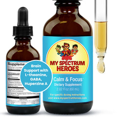 Bottle of My Spectrum Heroes Calm & Focus Drops