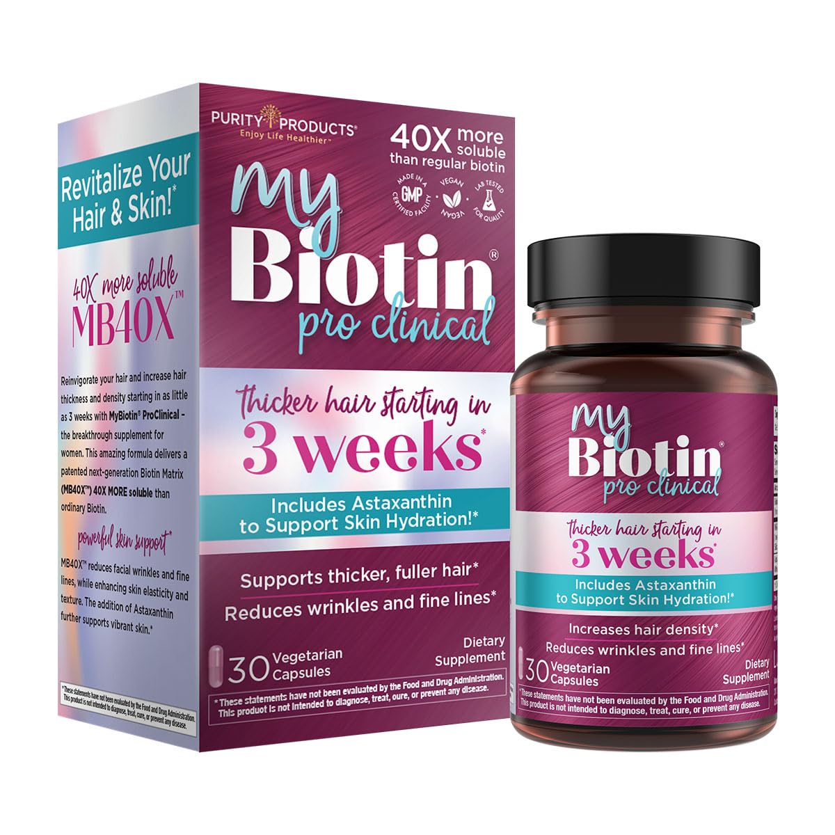 Purity Products MyBiotin ProClinical bottle with 30-day supply
