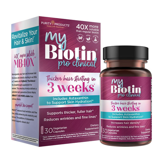 Purity Products MyBiotin ProClinical bottle with 30-day supply