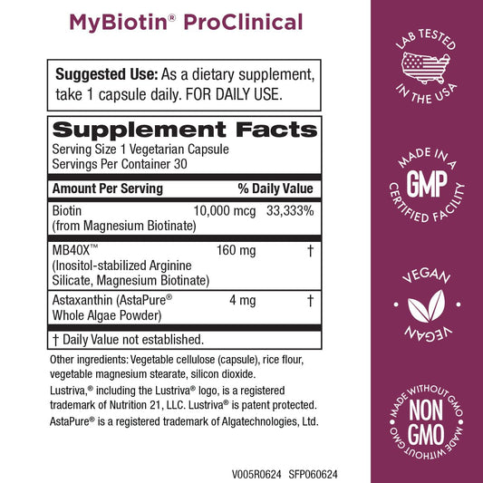 MyBiotin ProClinical bottle and label