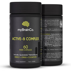 Bottle of myBrainCo Active-B Complex vege capsules