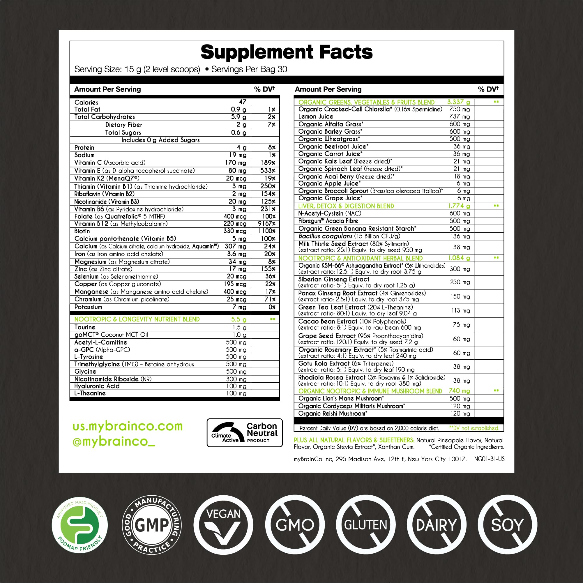 Gut health support ingredients: NAC, prebiotic fiber, probiotics