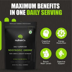 NR and Spermidine support cellular longevity in myBrainCo Nootropic Greens