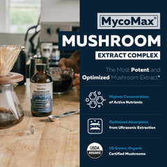 Back view of MycoMax bottle with labeling