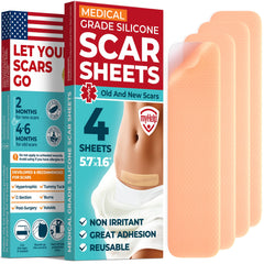 MYHELP medical-grade silicone scar sheets 4pk pack, ready for daily use and consistent scar care.