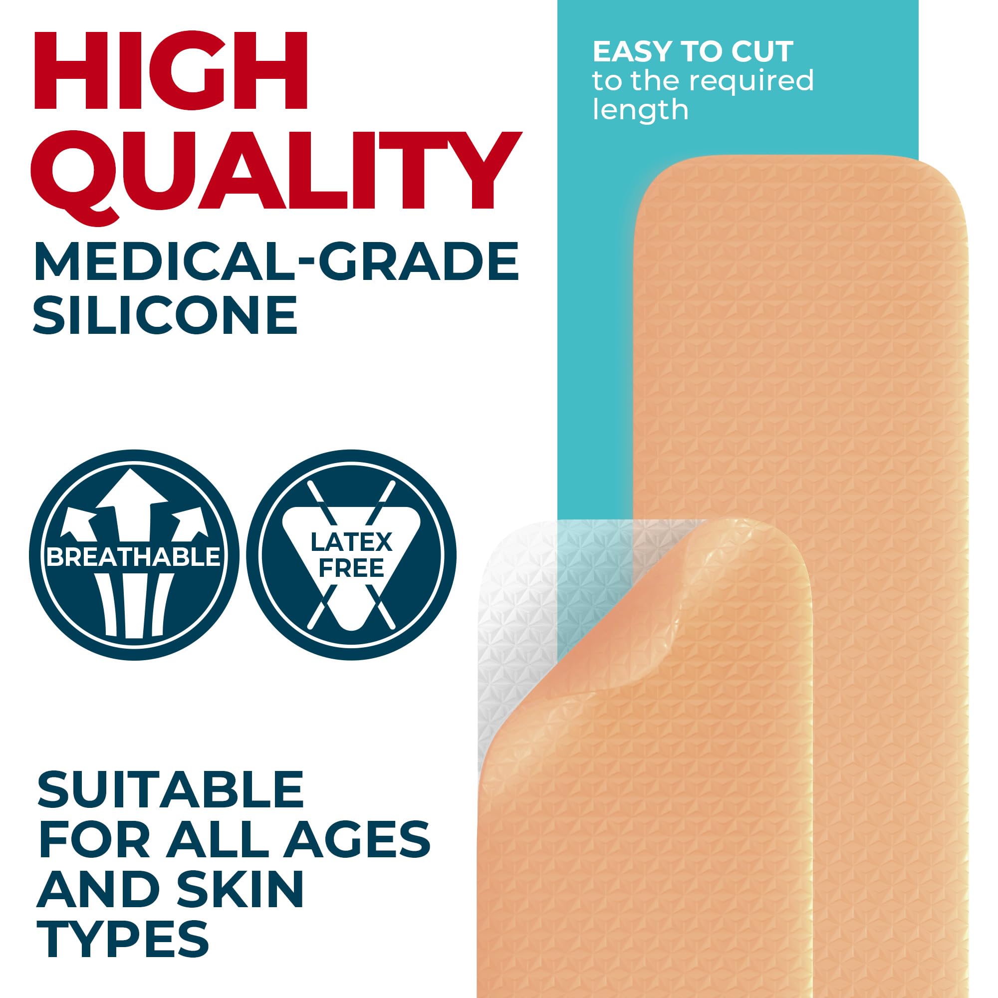 MYHELP scar sheets all-day comfort with soft adhesion under clothing.